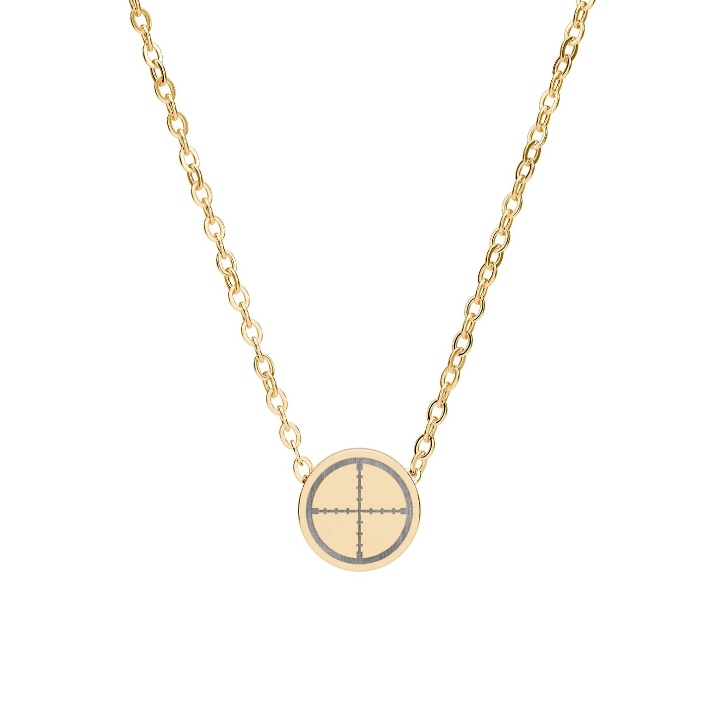 Crosshair Mini Circle Necklace