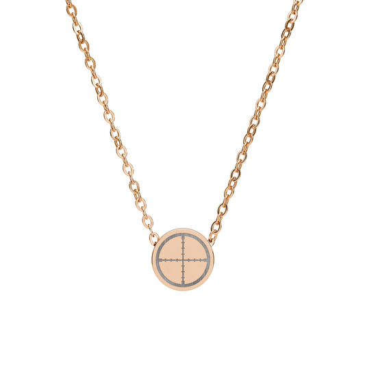 Crosshair Mini Circle Necklace